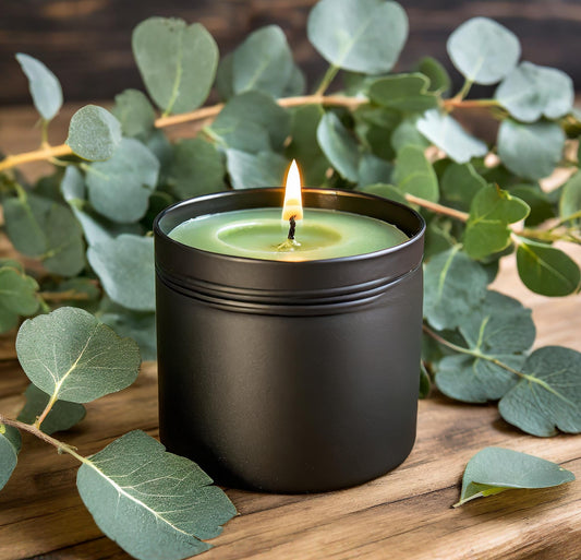 Refresh & Revive: 8 oz. Peppermint & Eucalyptus Soy Wax Candle - Energize Your Space!